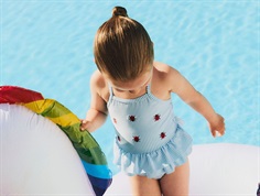 Name It swimsuit bonnie blue striped with ladybugs  